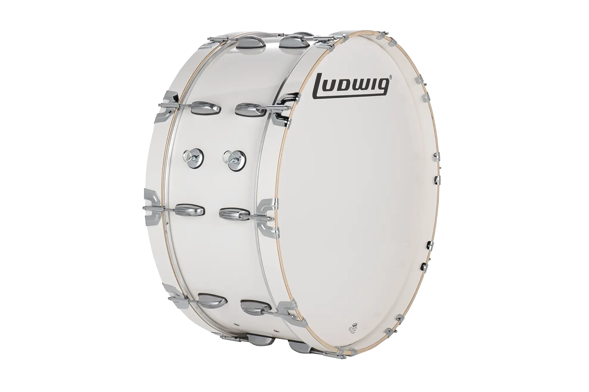 LUSB26PW Ludwig 10x26 Ultimate Scotch Bass White - zoomed in