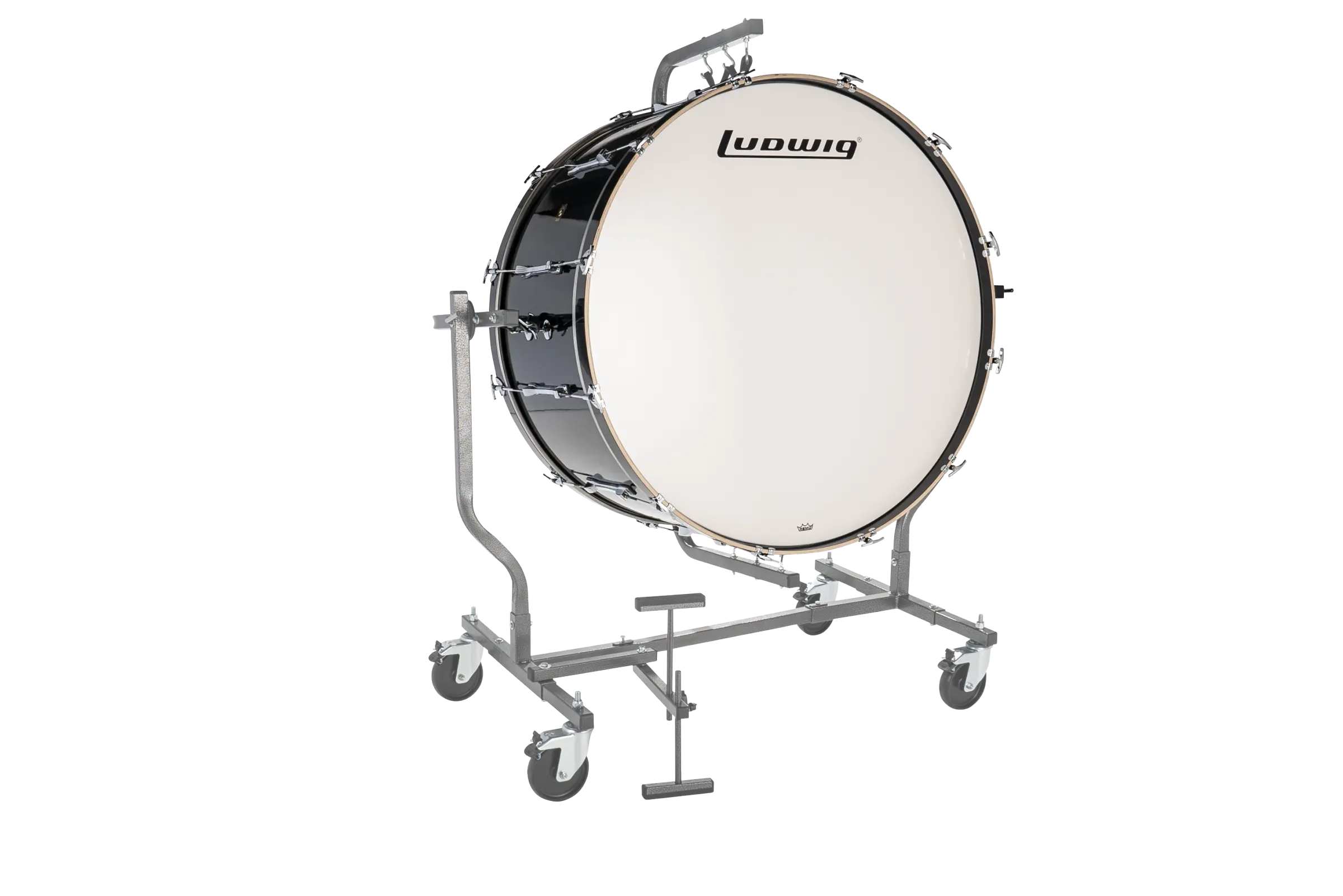 LECB86X8G Ludwig Concert 18x36 Bass Drum Black Cortex - zoomed in