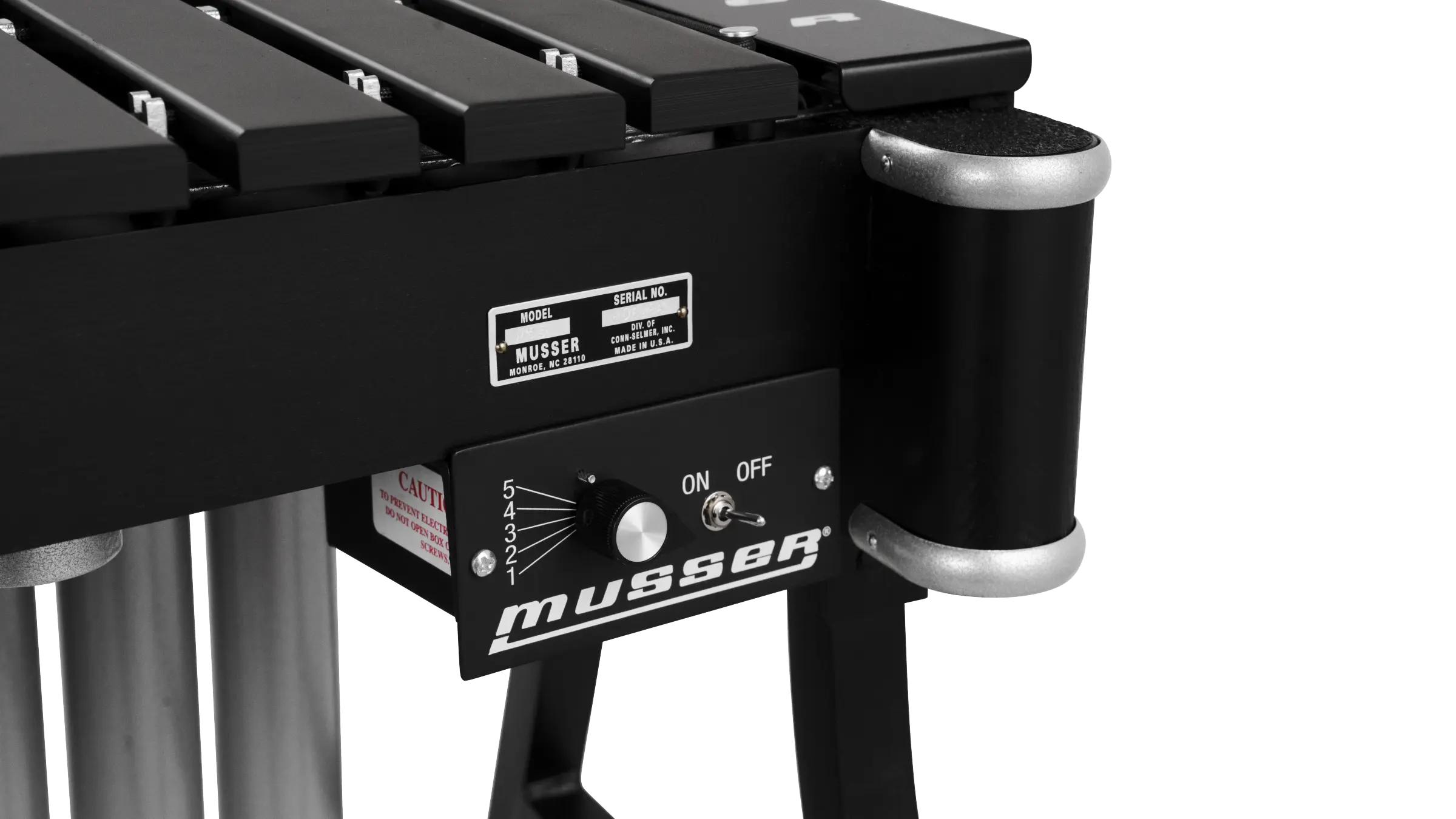 Musser M55B Pro-Vibe Vibraphone Black Bars - zoomed in