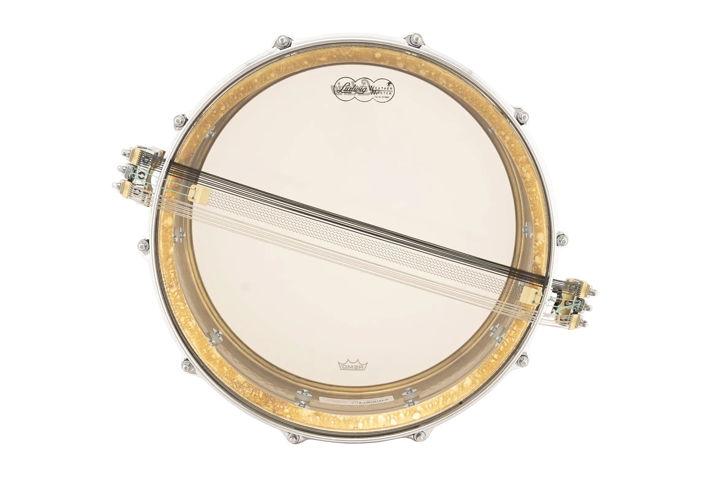 LCS6514BKTD Ludwig Concert 6.5x14 Snare Drum Hammered Brass - zoomed in