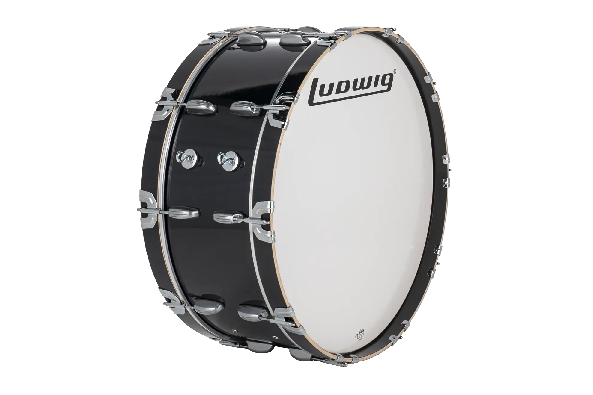 LUSB26PB Ludwig 10x26 Ultimate Scotch Bass Black - zoomed in