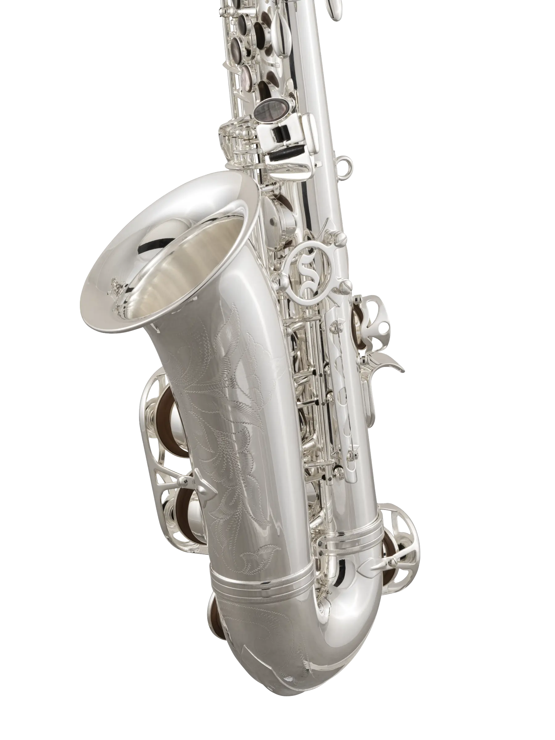 SAS511S Selmer Silver Intermediate Alto Saxophone In Bk Vr - zoomed in