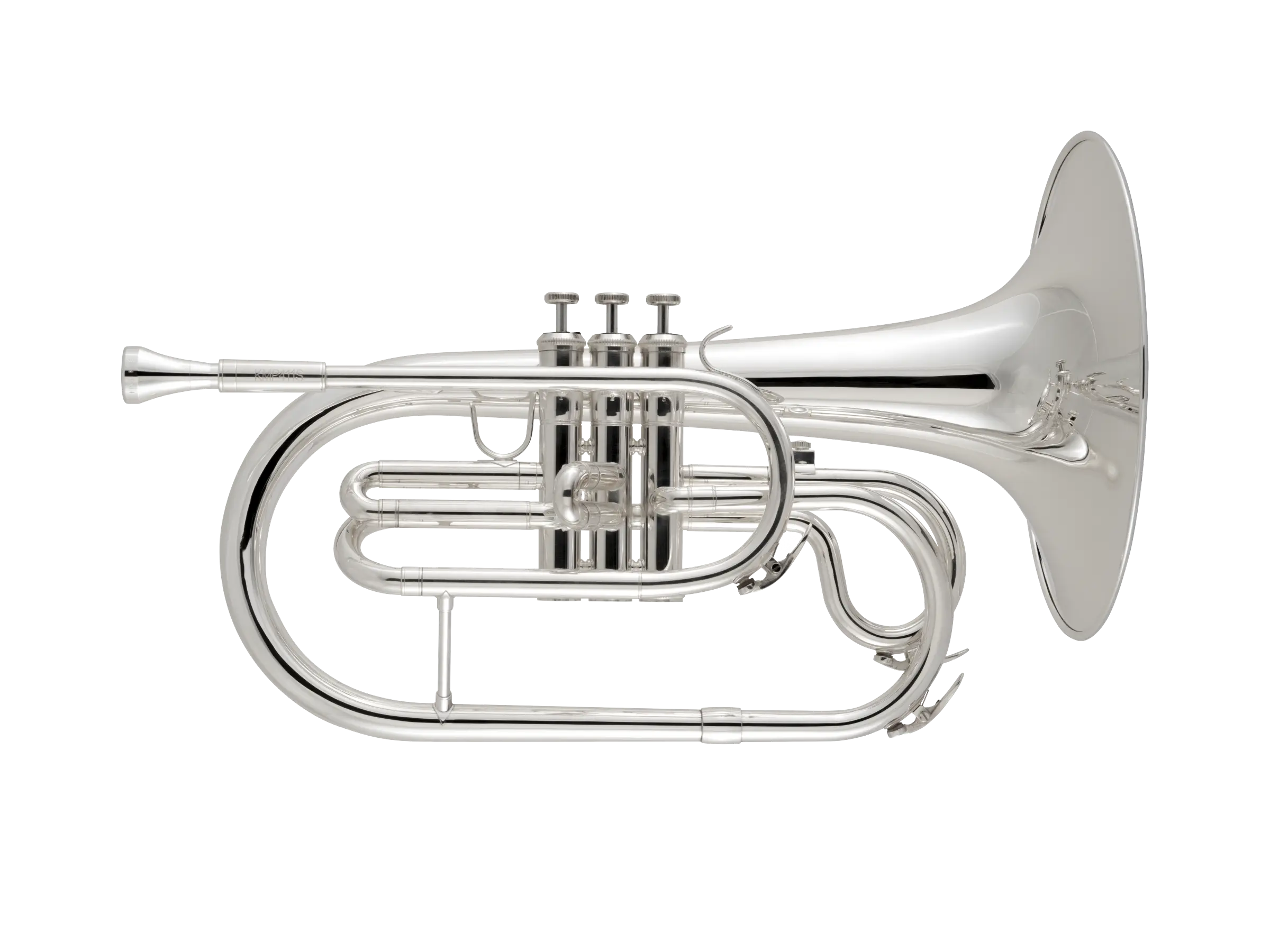 KMP411S King Silver Marching Mellophone In Fr Hz Fs - zoomed in