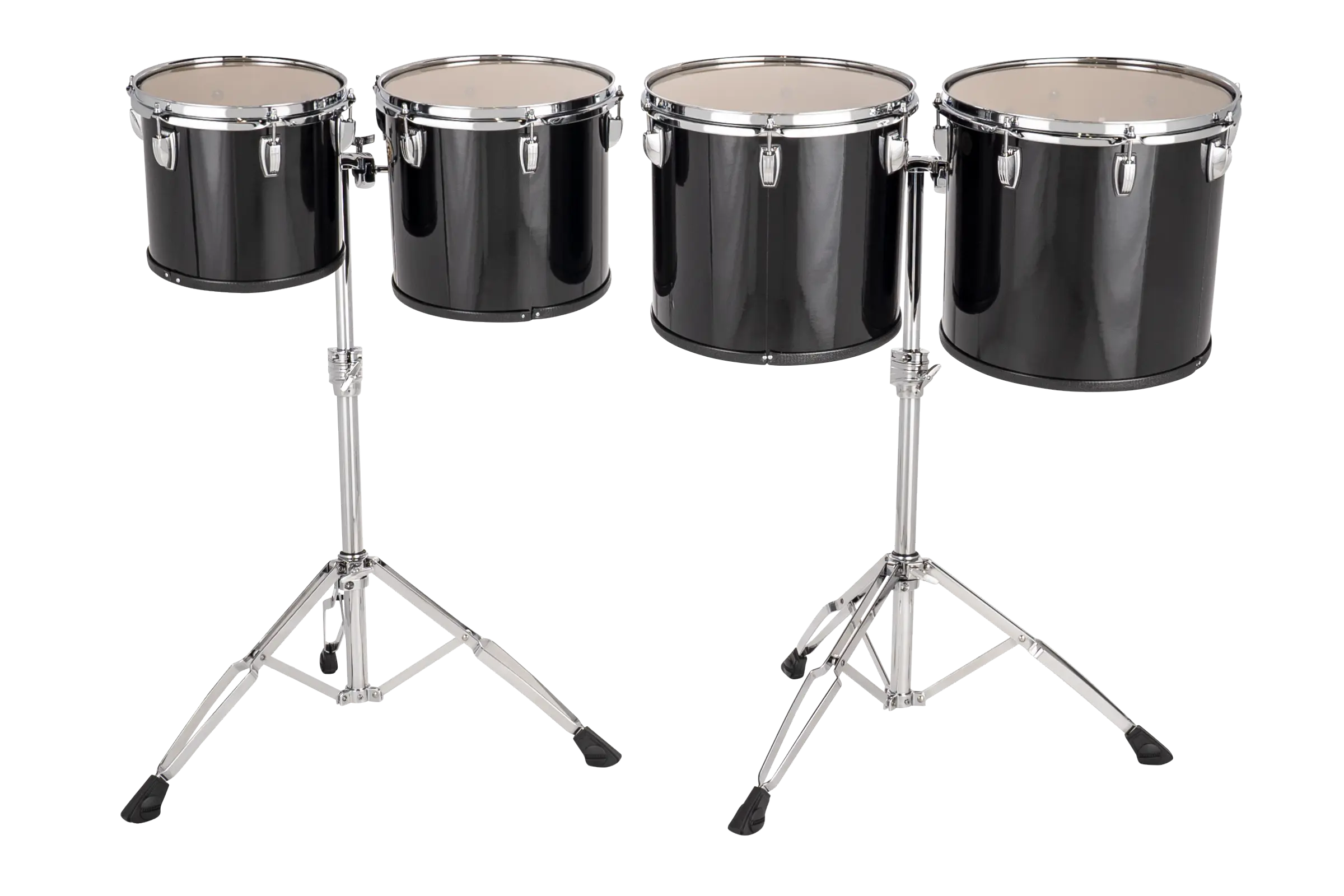 LECTS04TRG Ludwig Single Head Concert Mid Range Toms Black Cortex B - zoomed in