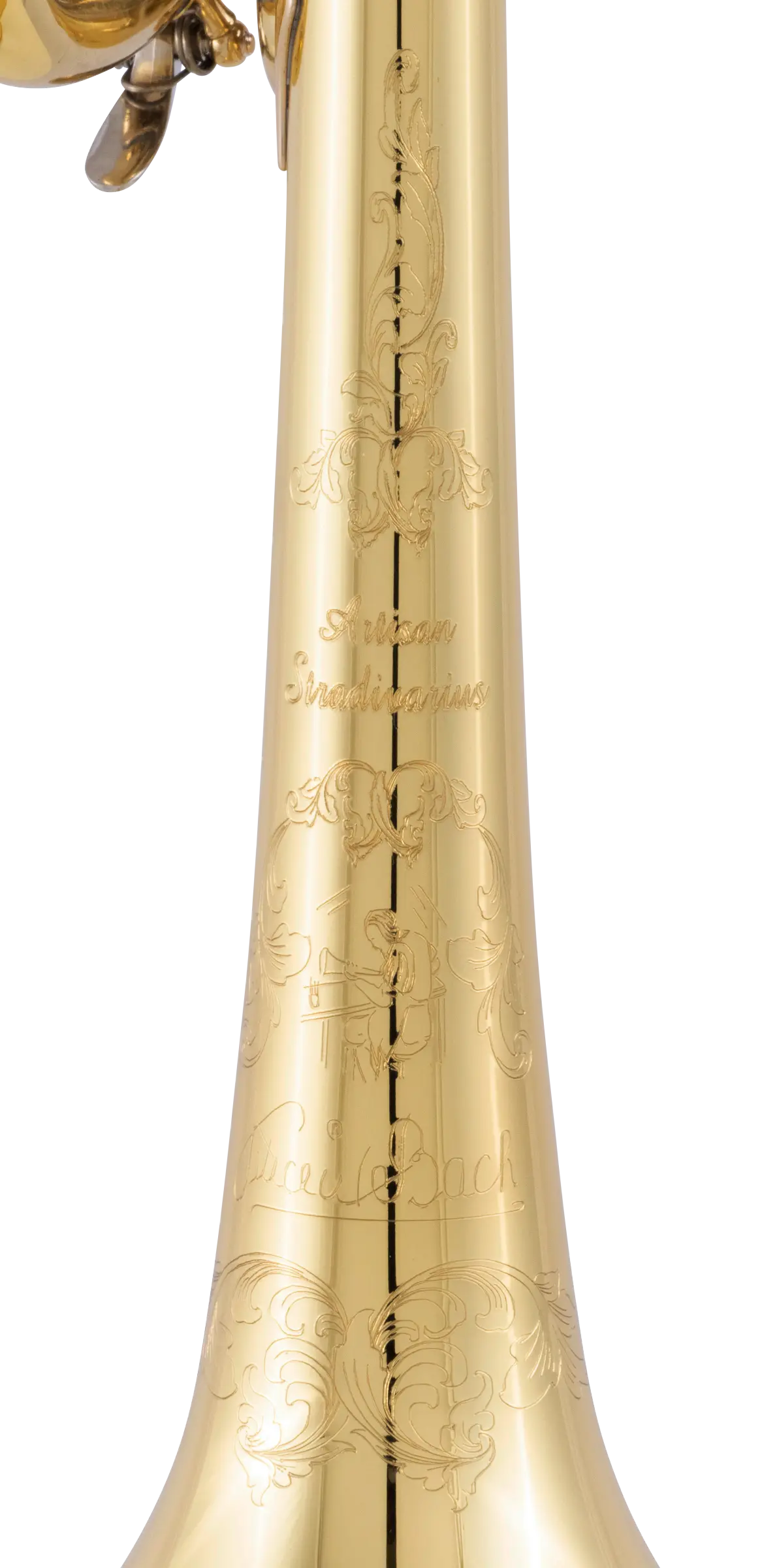 AC190 Bach Professional Artisan Trumpet - zoomed in