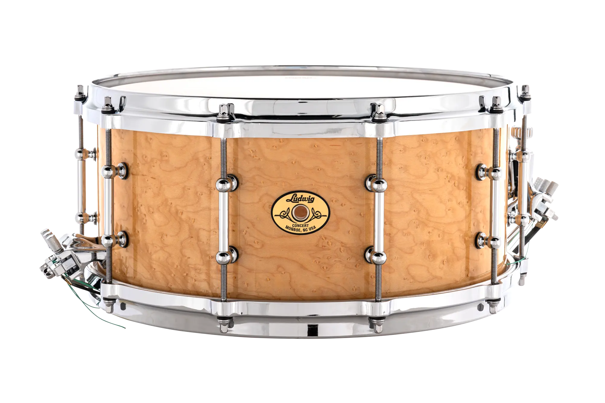 LCS6514TDZ6 Ludwig Legacy Maple 6.5x14 Birdseye Full-Face Concert Snare Drum - zoomed in