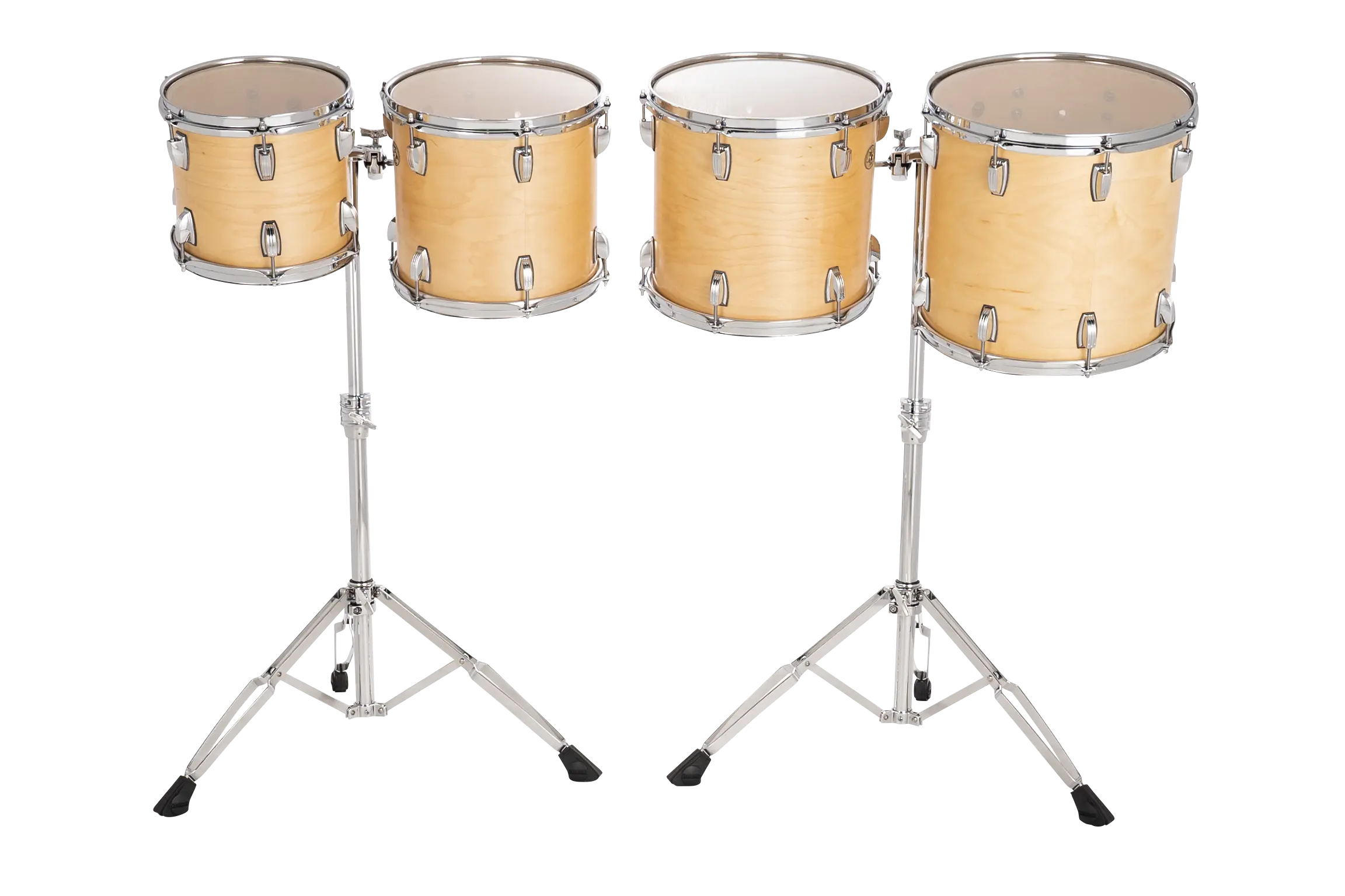 LECTD04TRSN Ludwig Concert Double Head Toms Mid Range Satin Natural B - zoomed in