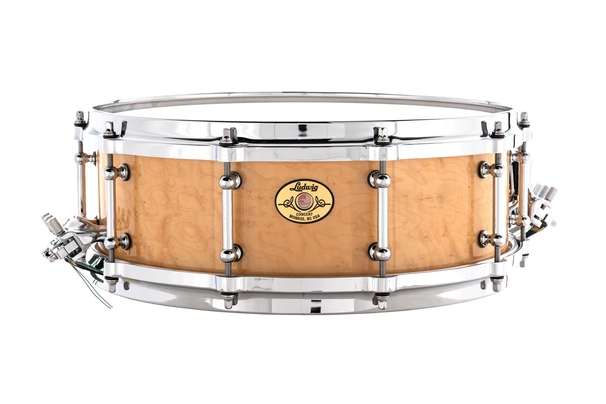 LCS514TDZ6 Ludwig Legacy Maple 5x14 Birdseye Full-Face Concert Snare Drum - zoomed in