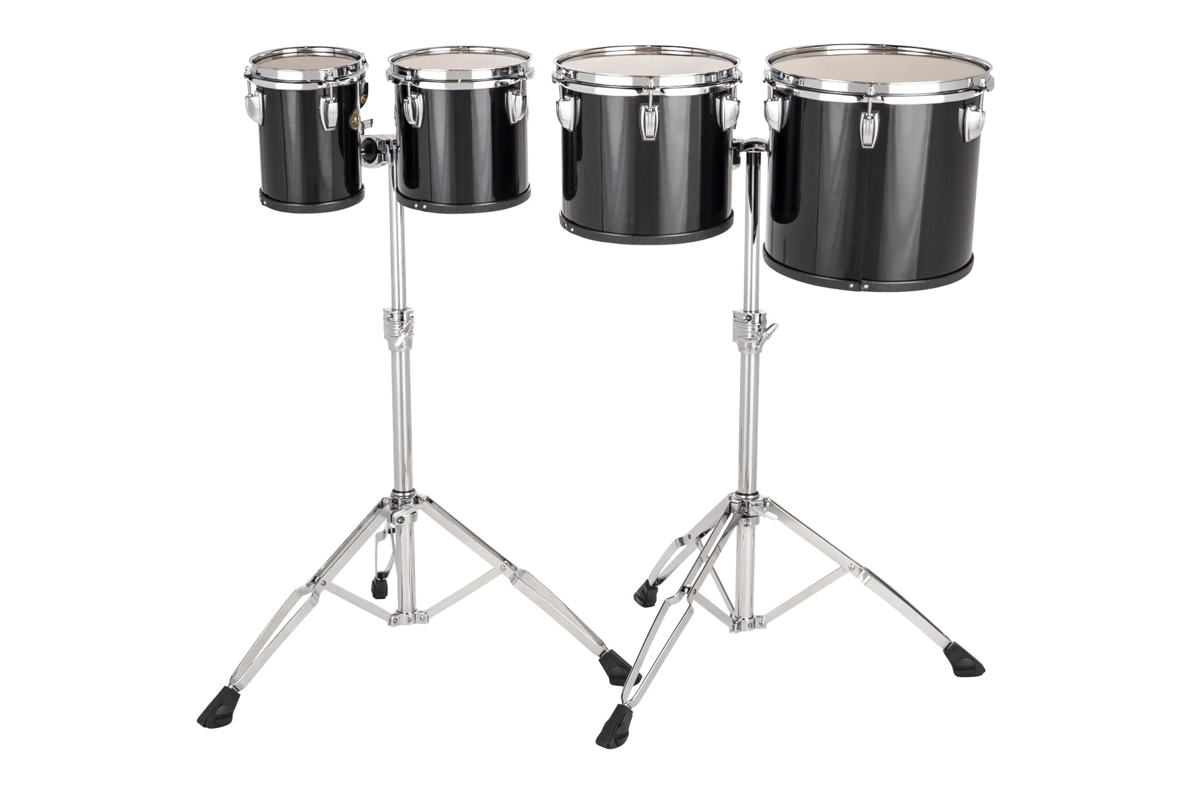 LECTS62TRG Ludwig Concert Toms High Range Black Cortex B - zoomed in