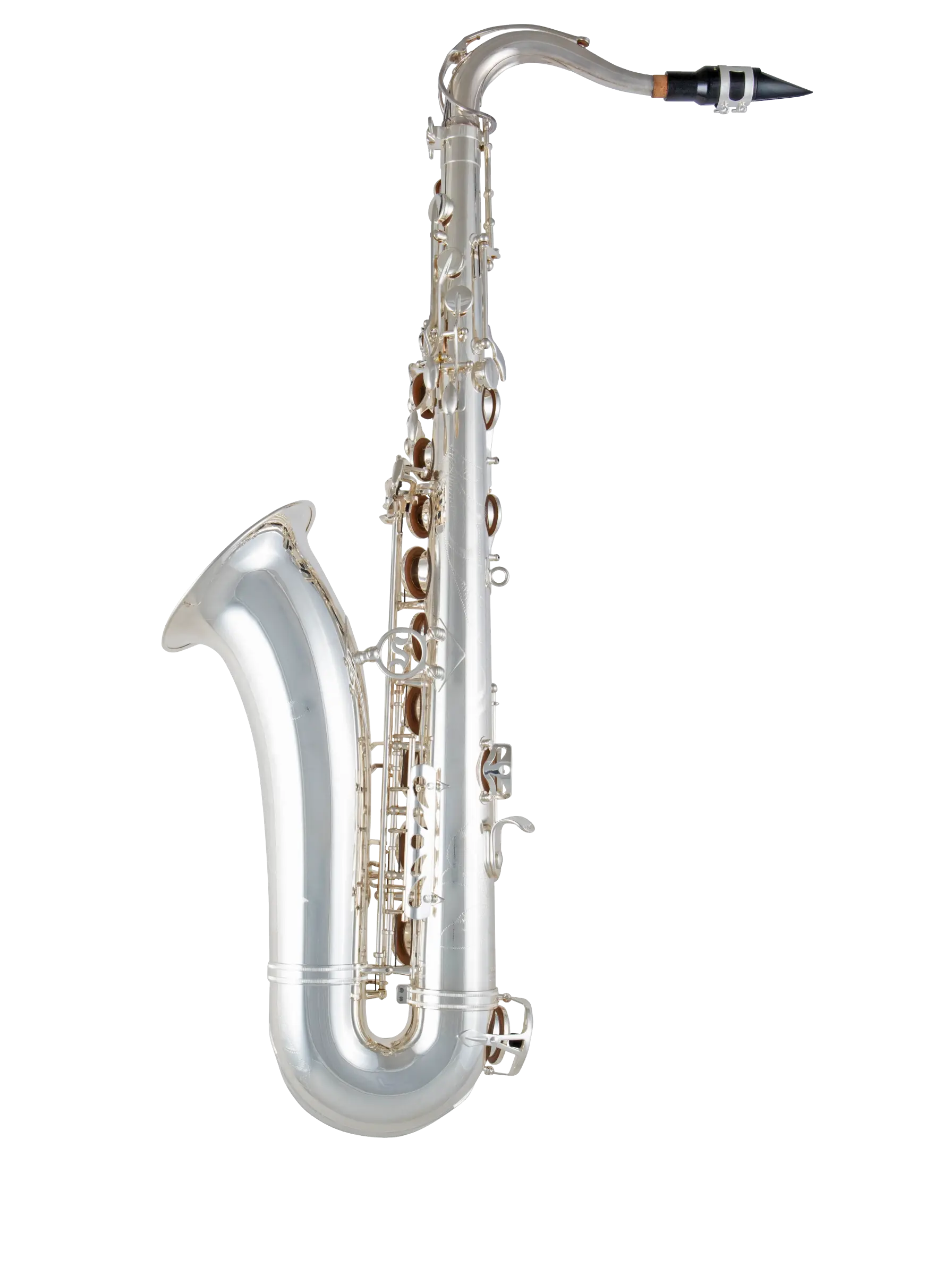 STS711S Selmer Silver Finish Tenor Saxophone - zoomed in