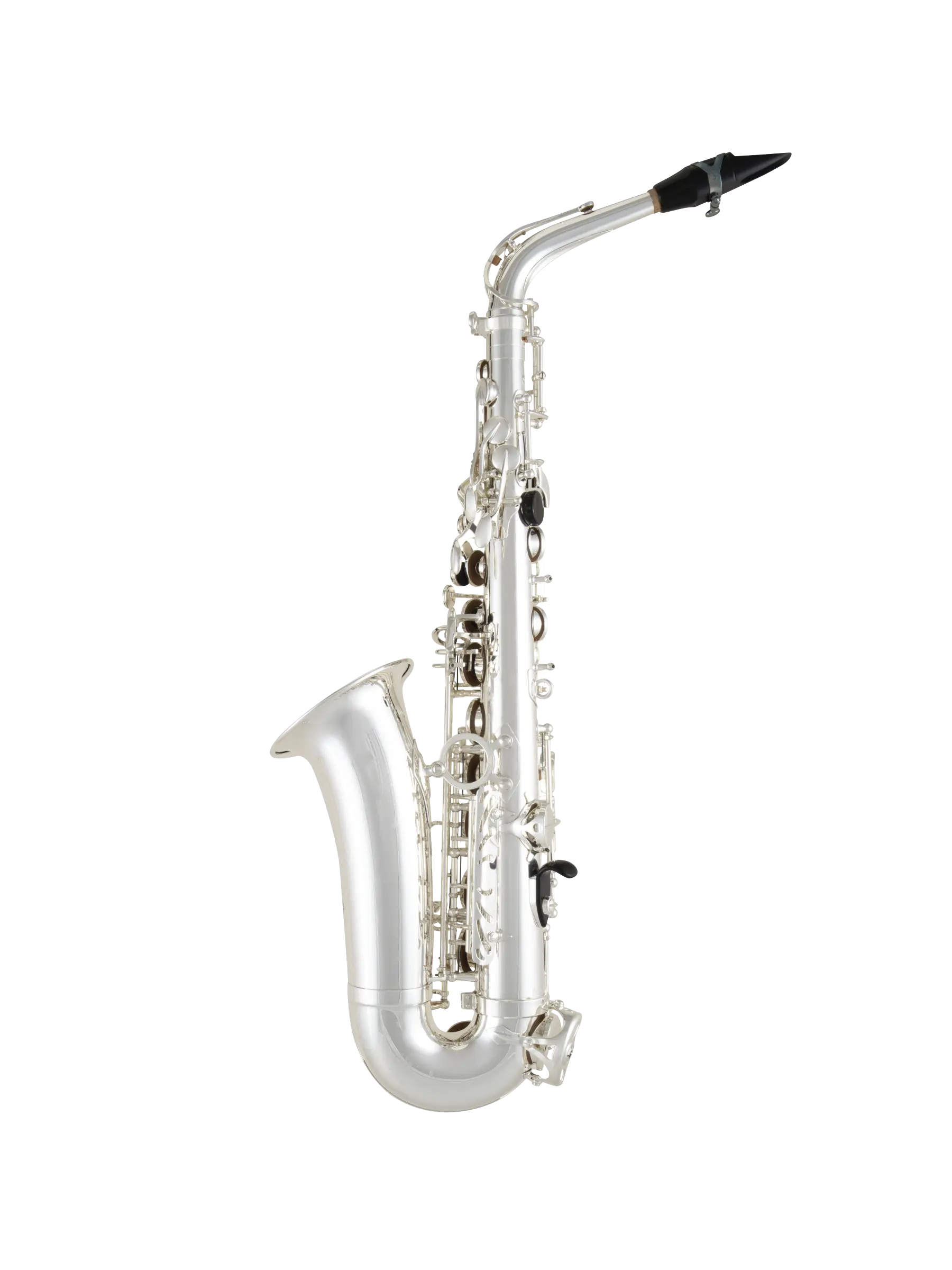 52JS Selmer Paris Silver Plate Alto Saxophone In Bk Vr Fs - zoomed in