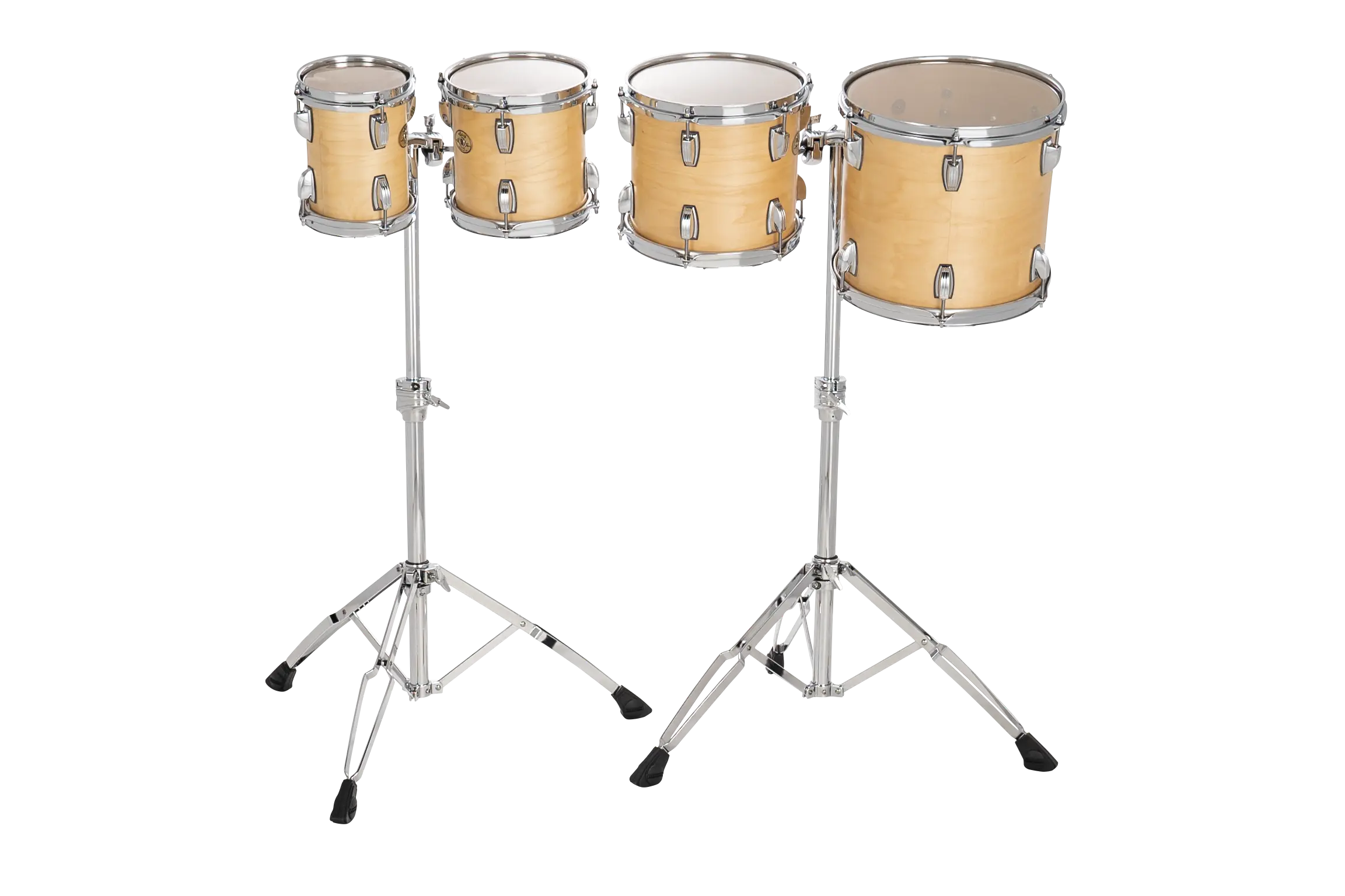 LECTD62TRSN Ludwig Double Head Concert Toms High Range Satin Natural B - zoomed in