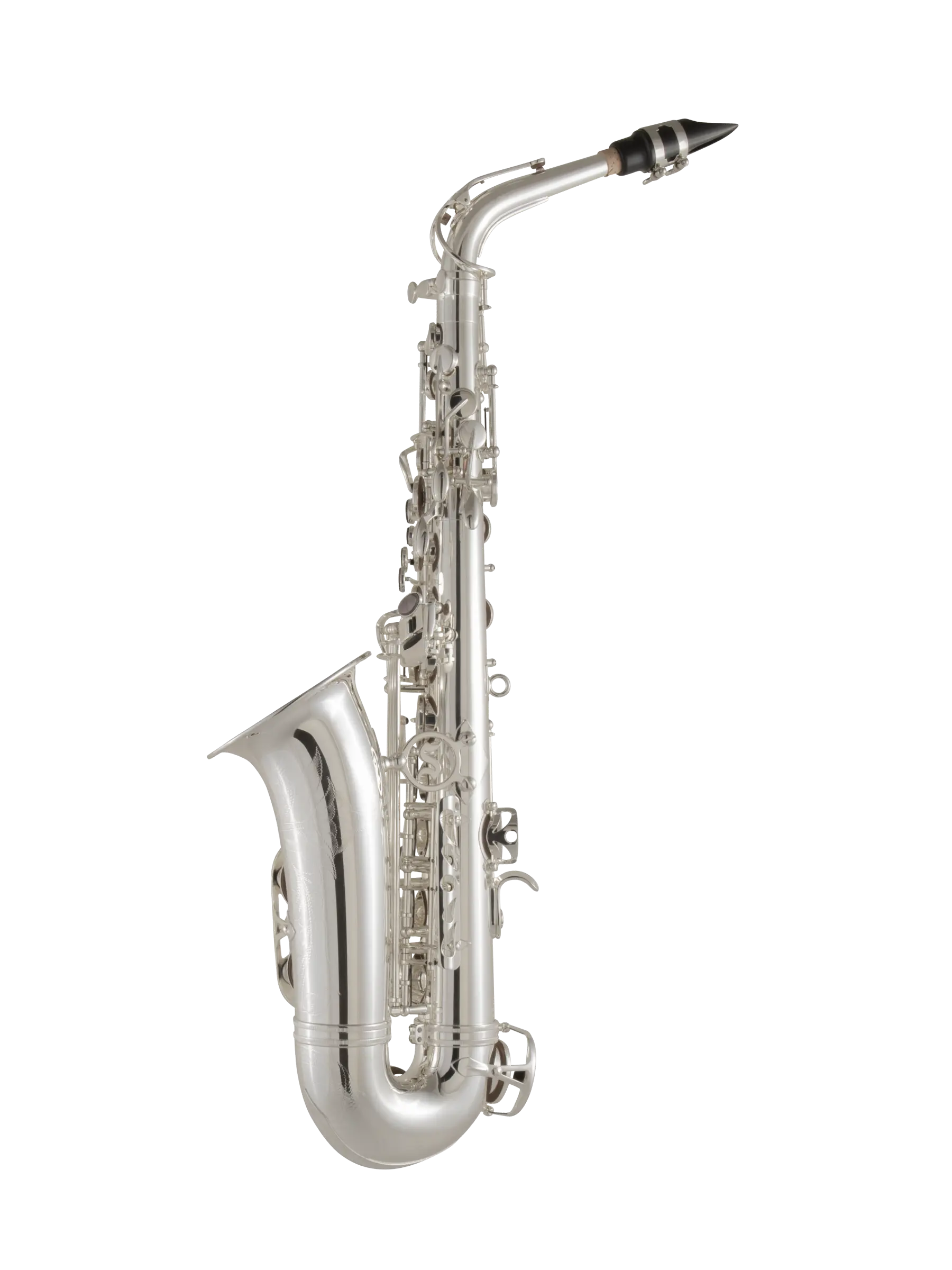 SAS511S Selmer Silver Intermediate Alto Saxophone In Bk Vr - zoomed in