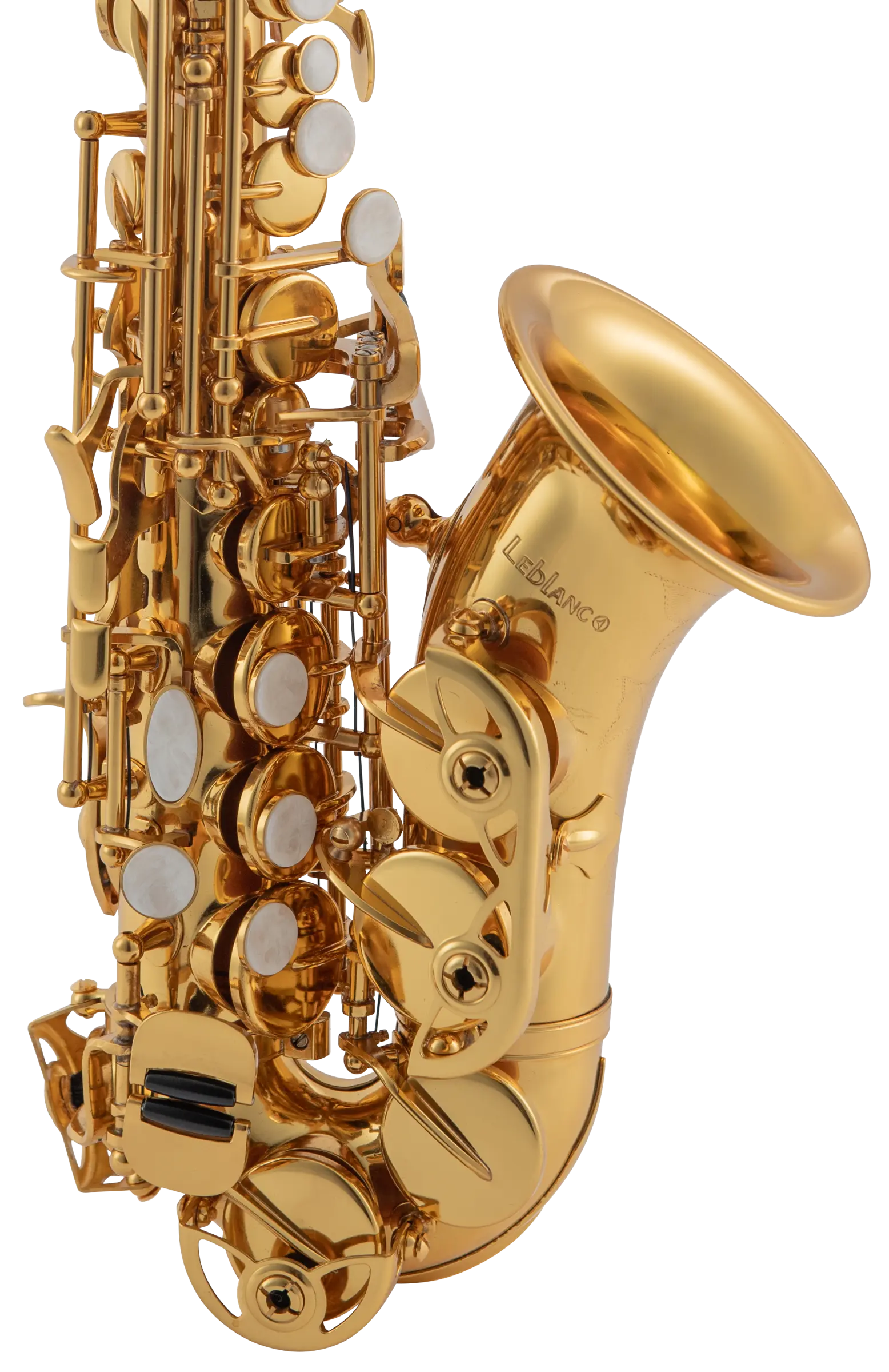 LSC311 Leblanc Beginner Curved Soprano Saxophone Close Up Lower - zoomed in