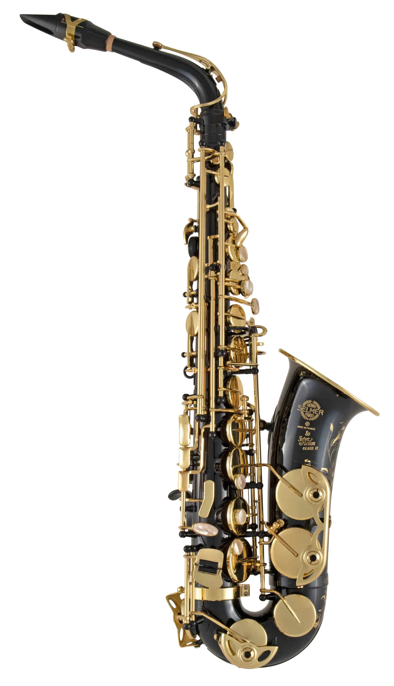 52JBL Selmer Paris Black Lacquer Alto Saxophone In Fr Vr Fs - zoomed in