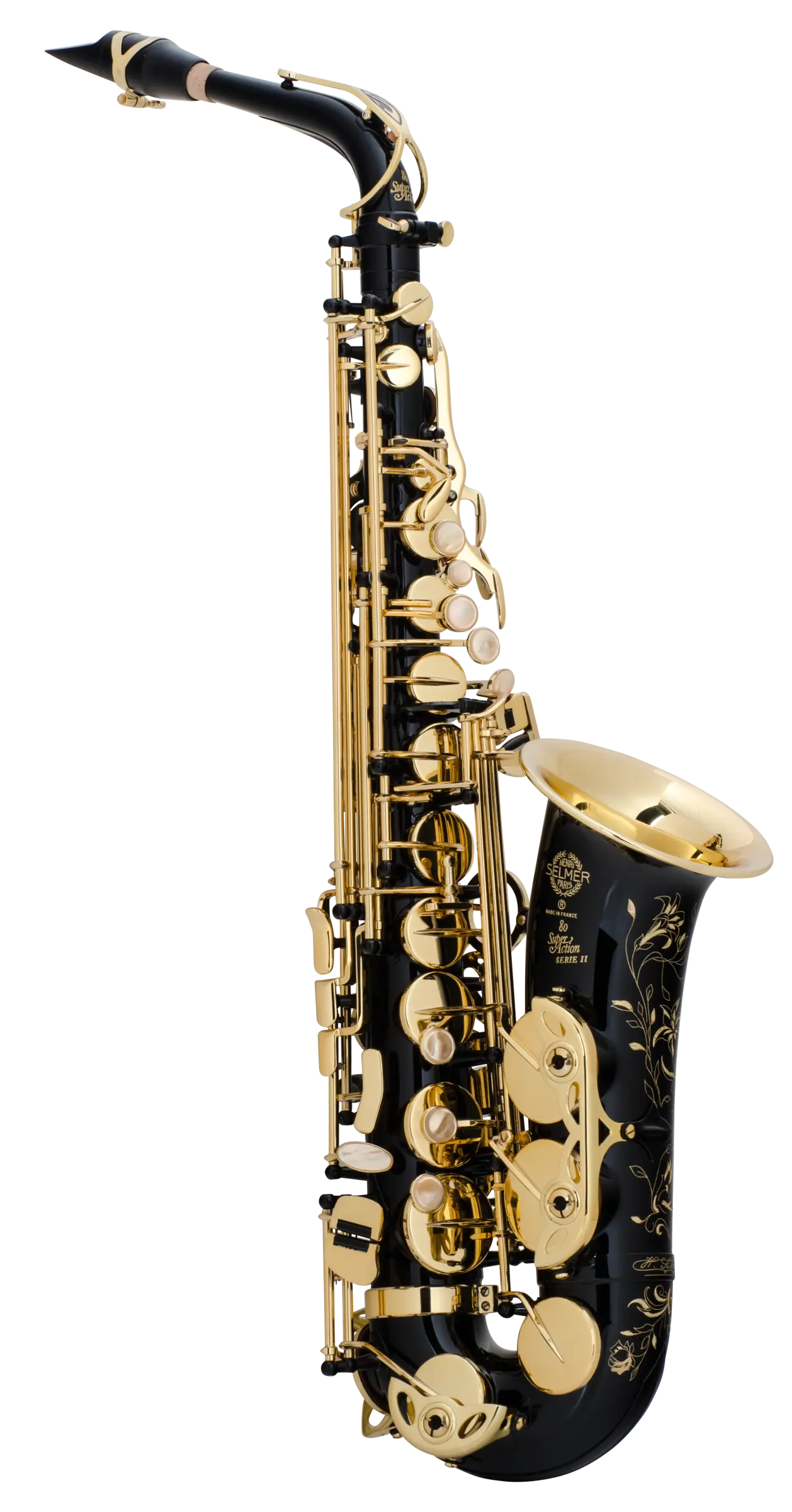52JBL Selmer Paris Black Lacquer Alto Saxophone in Fr Vr Ls - zoomed in