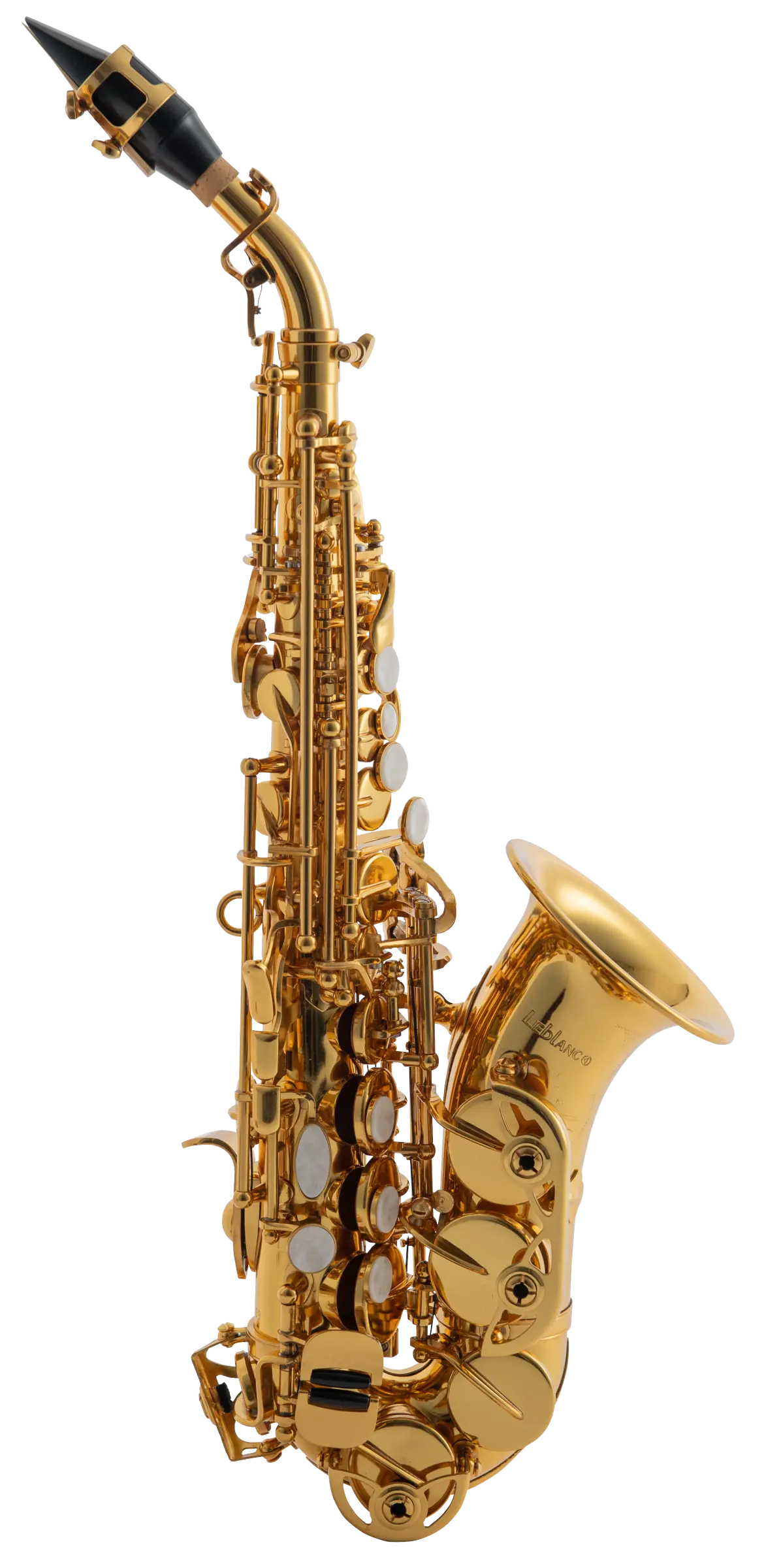 LSC311 Leblanc Beginner Curved Soprano Saxophone Right Profile - zoomed in