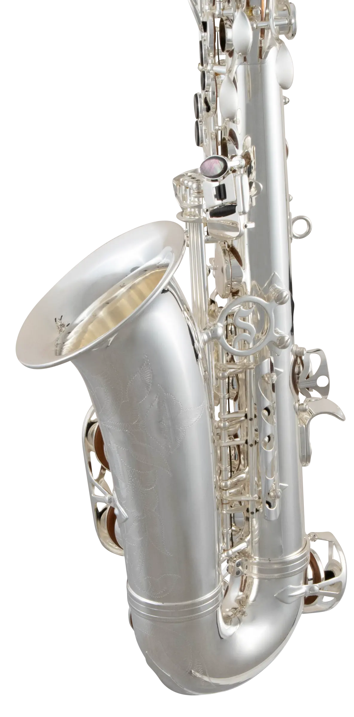 SAS711S Selmer Silver Finish Alto Saxophone - zoomed in