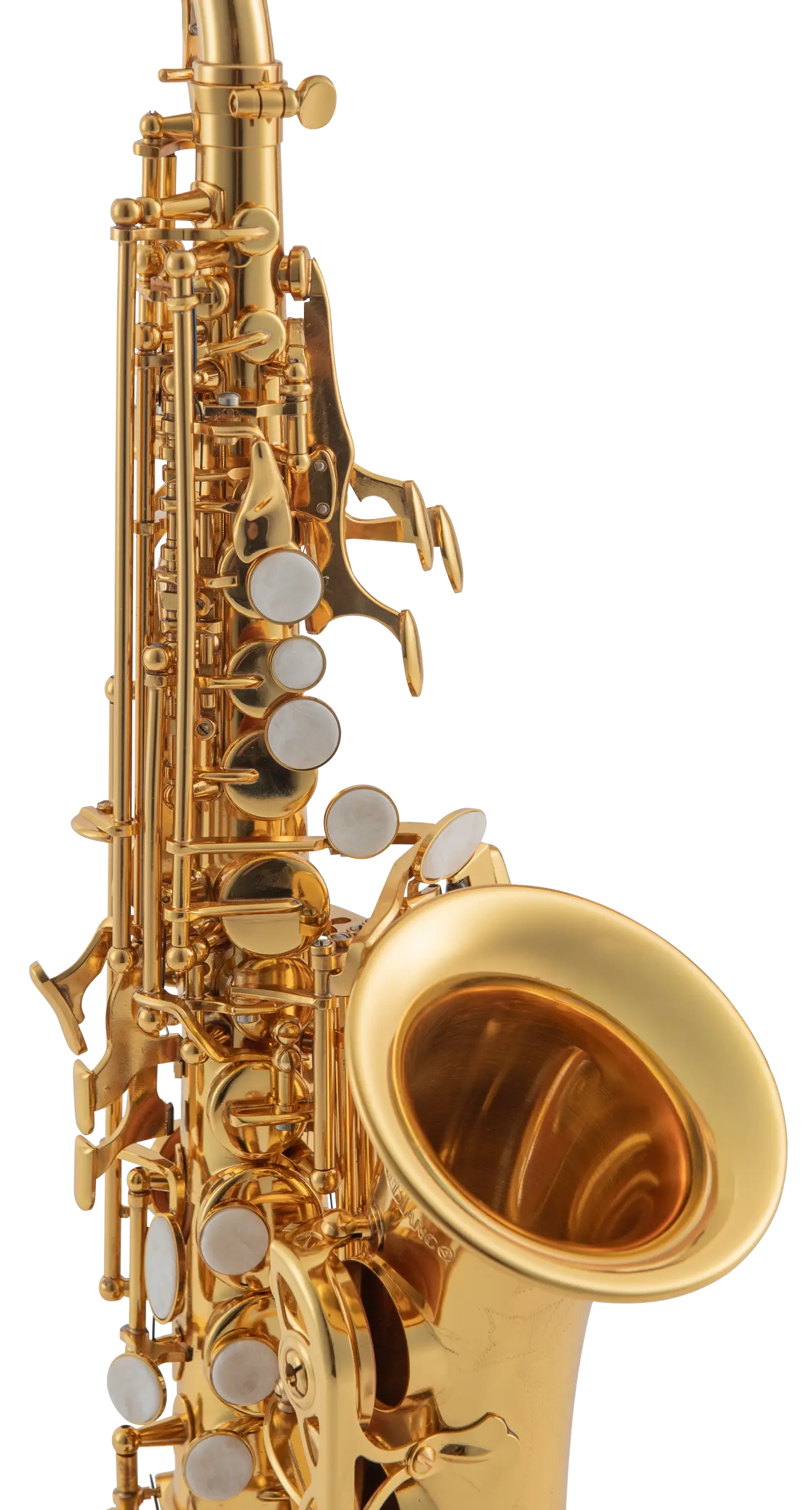 LSC311 Leblanc Beginner Curved Soprano Saxophone Close Up Middle - zoomed in