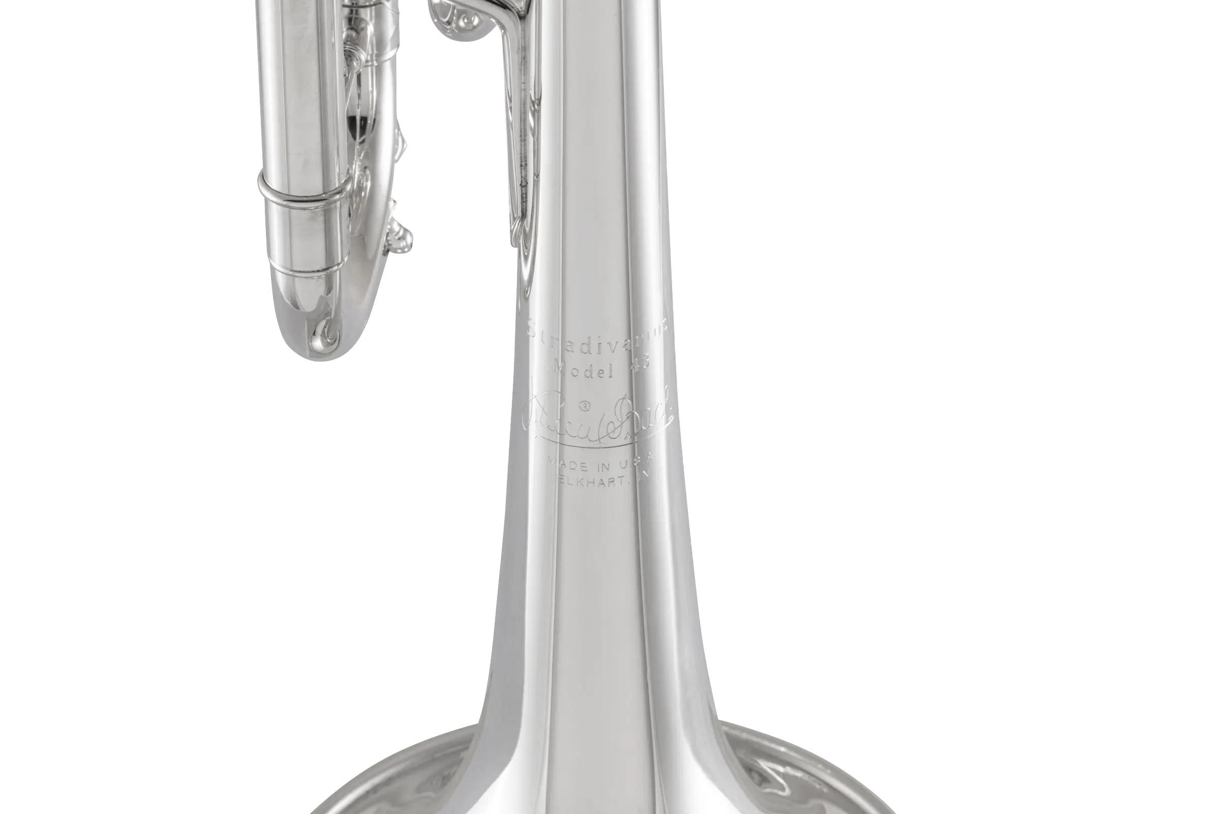 180S43 Bach Professional Silver Trumpet In Sd Hz Xcu - zoomed in