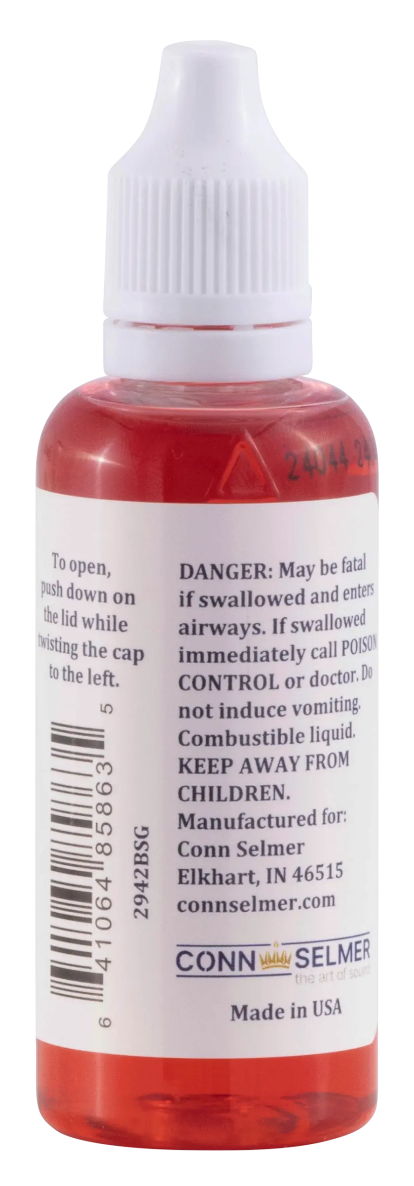 2942B Bach Tuning Slide Gel Back of Bottle - zoomed in
