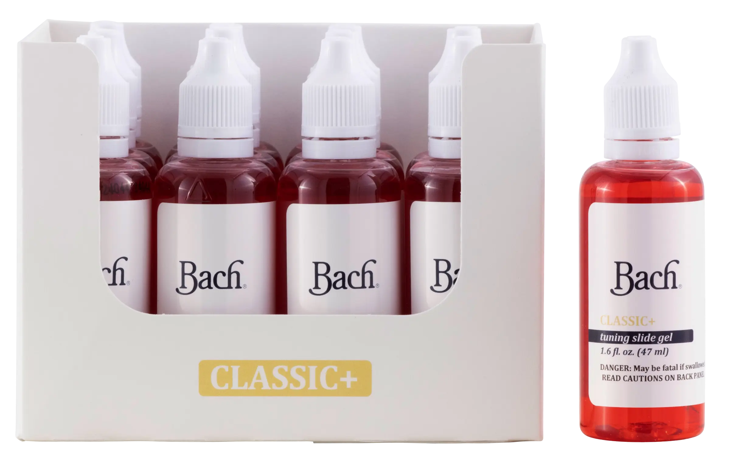 2942B Bach Tuning Slide Gel Bottle and Box Side-by-Side - zoomed in