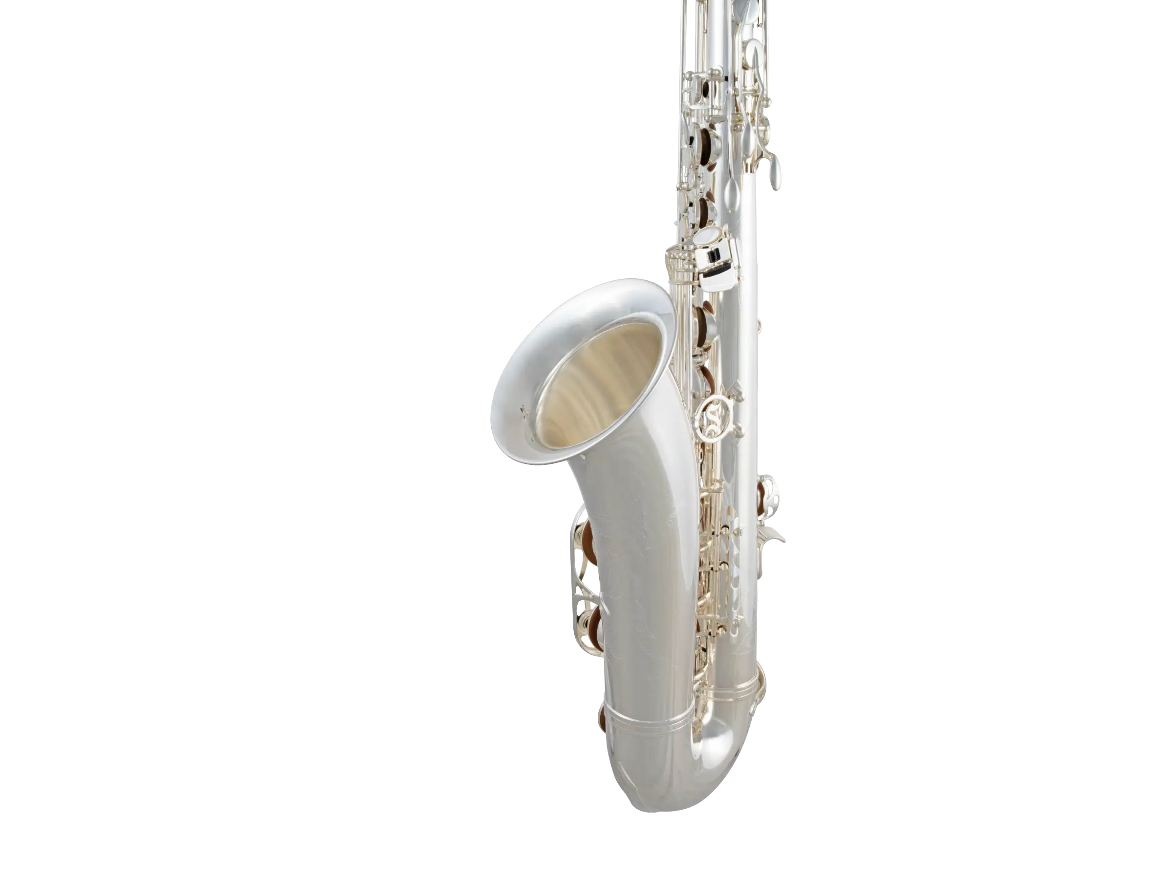 STS711S Selmer Silver Finish Tenor Saxophone - zoomed in