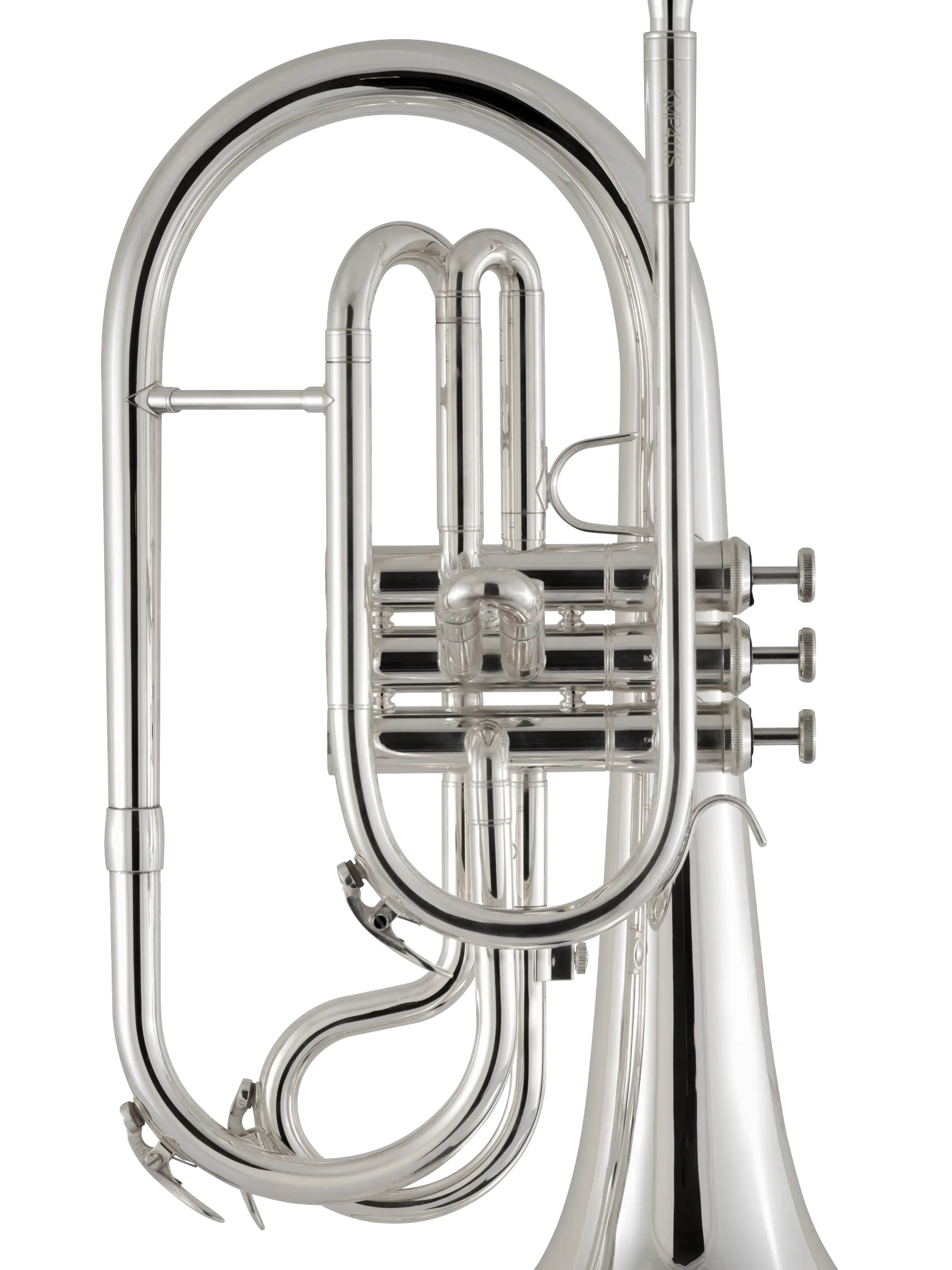 KMP411S King Silver Marching Mellophone In Fr Vr Ms - zoomed in