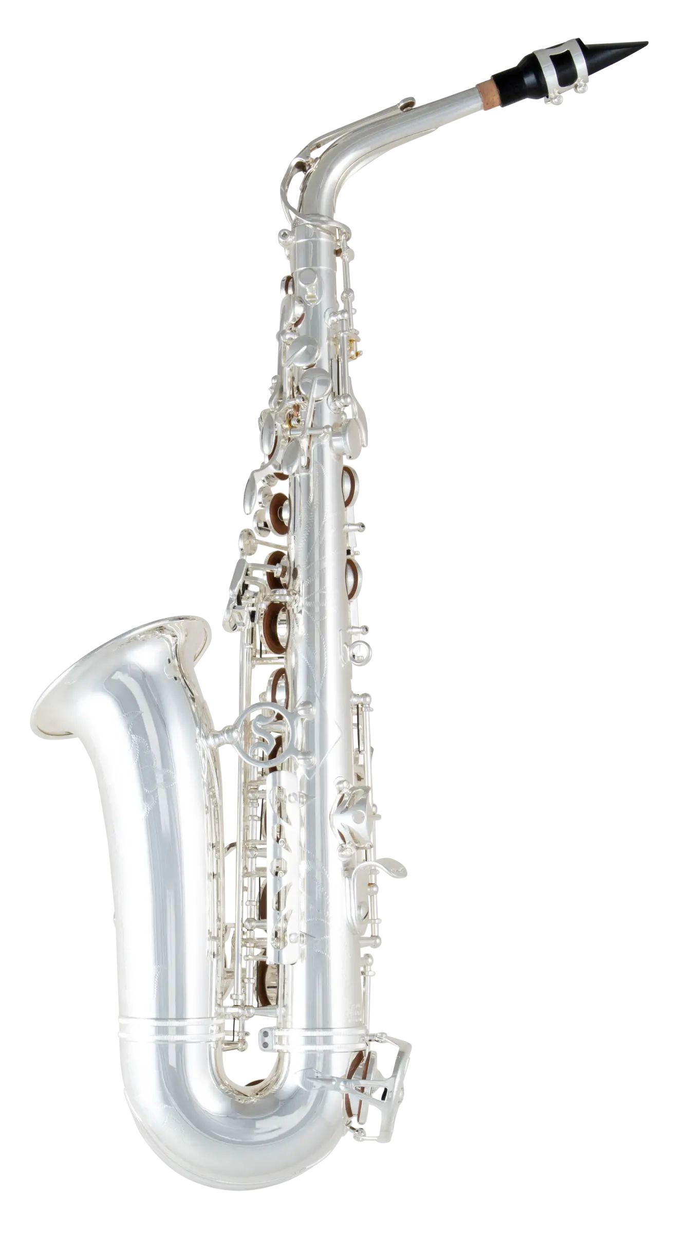 SAS711S Selmer Silver Finish Alto Saxophone - zoomed in