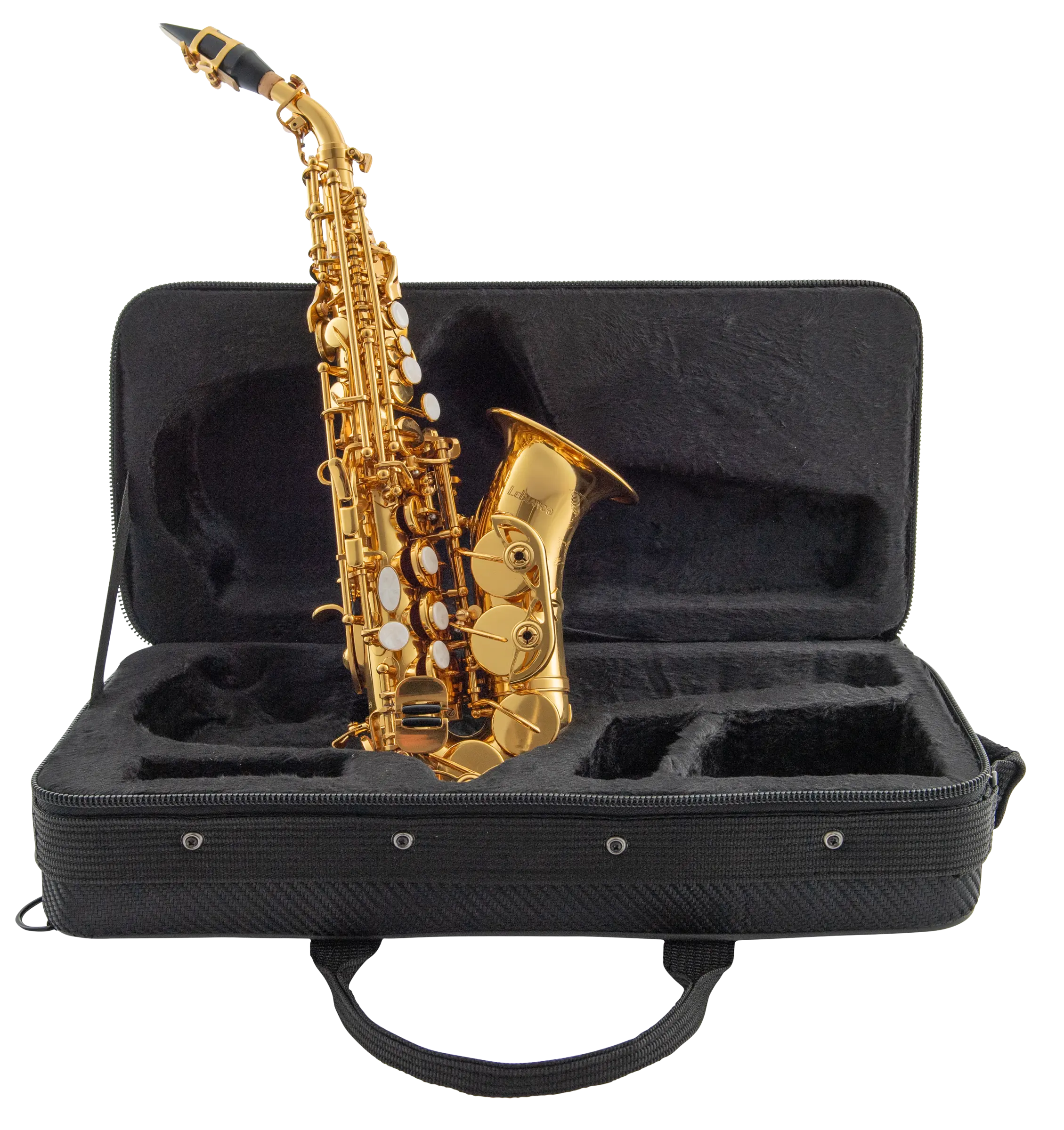 LSC311 Leblanc Beginner Curved Soprano Saxophone Assembled in Case - zoomed in