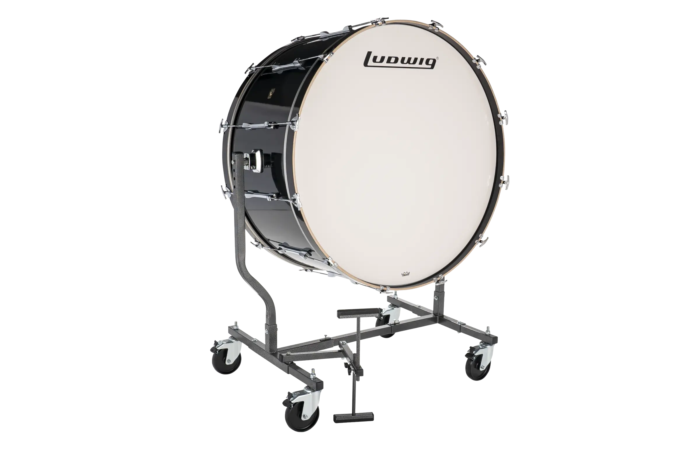 LECB86X7GWF Ludwig Concert 18x36 Bass Drum Black Cortex - zoomed in