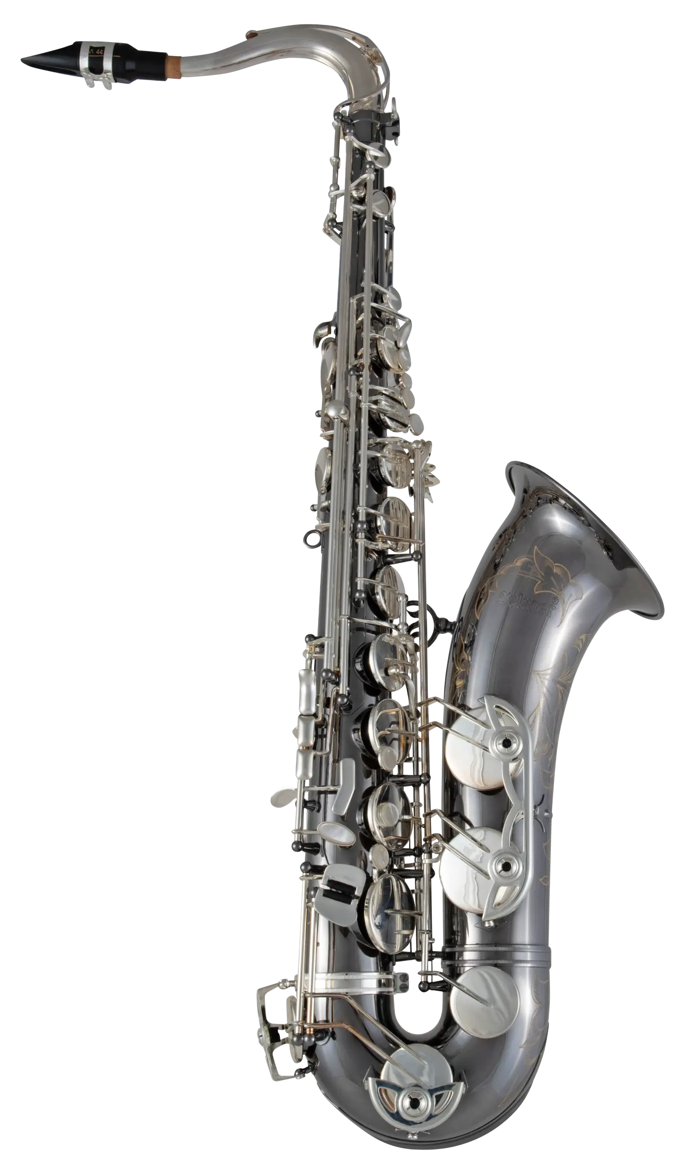 STS711B Selmer Black Finish Tenor Saxophone in fr Vr Fs - zoomed in
