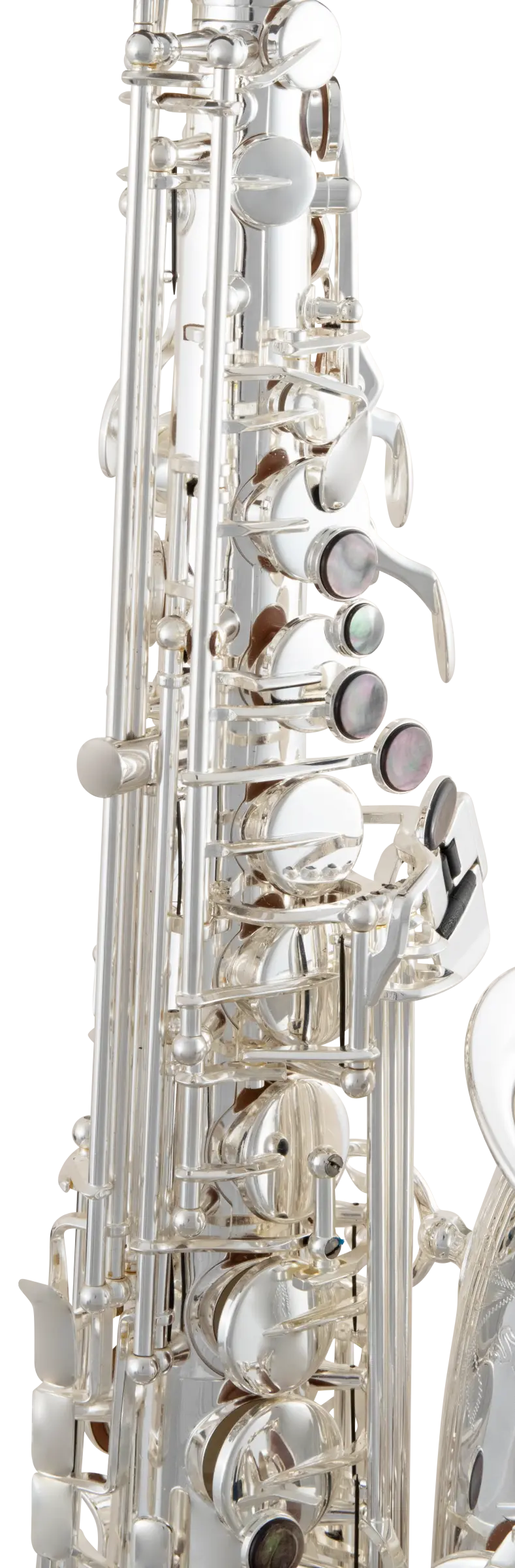 SAS711S Selmer Silver Finish Alto Saxophone - zoomed in