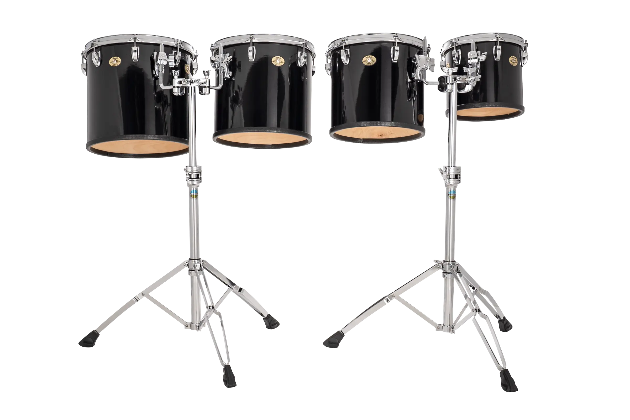 LECTS04TRG Ludwig Single Head Concert Mid Range Toms Black Cortex A - zoomed in